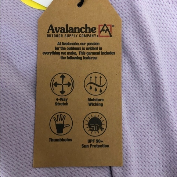 NWT AVALANCHE OUTDOOR SUPPLY Lavender Lightweight Moisture Wicking Hoodie Size L - Picture 10 of 10